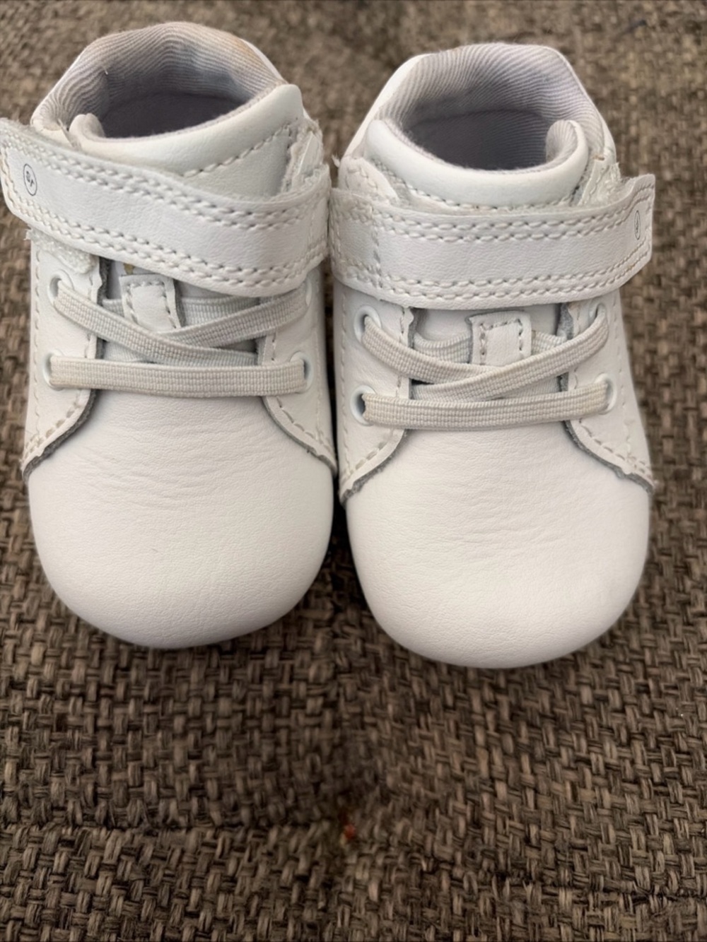 Stride Rite White  Baby Lace & Hook walking shoes, size 2